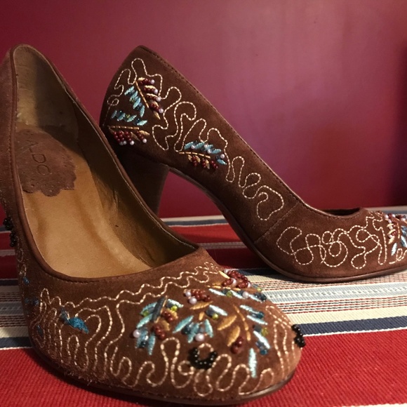 Aldo Shoes - Suede beaded Aldo pumps
